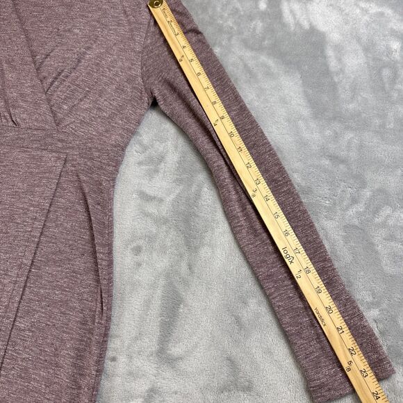 Athleta Wrap-It-Up Dress Women’s Small Pink Heathered Long Sleeve Casual - Picture 5 of 8
